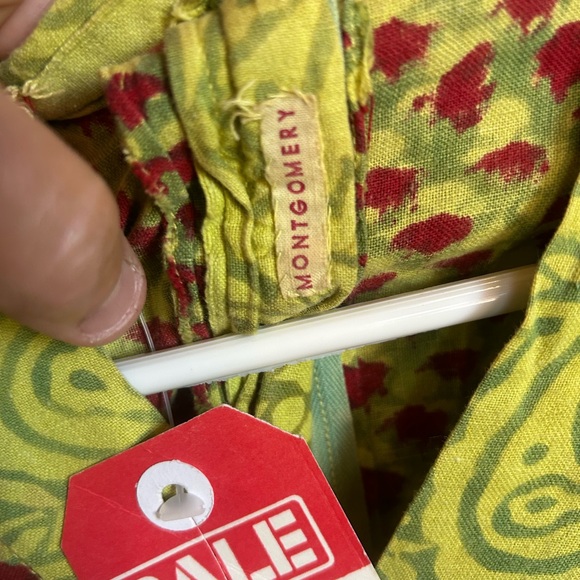 Vintage 70s Hippie Boho Indian Cotton Paisley Blockprint Tunic Dress Size XS - Picture 10 of 11